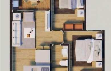 Imagem: O apartamento possui 2 Dormitórios, 2 Banheiros, 2 Vagas na