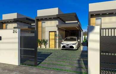 Imagem: A casa possui 2 Dormitórios, 2 Banheiros, 2 Vagas na garagem