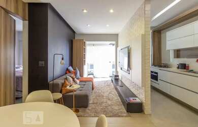 Imagem: O apartamento possui 1 Dormitório, 2 Banheiros, 1 Vaga na garagem