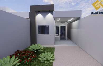 Imagem: A casa possui 3 Dormitórios, 1 Banheiro, 2 Vagas na garagem