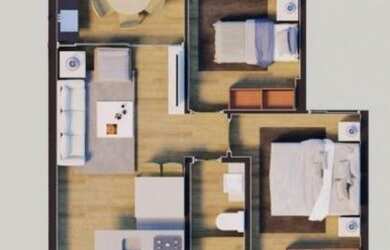 Imagem: O apartamento possui 2 Dormitórios, 3 Banheiros, 60m² de Área