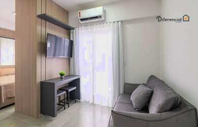 Imagem: O apartamento possui 1 Dormitório, 1 Banheiro, 1 Vaga na garagem