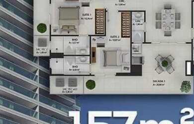 Imagem 15: Apartamentos à Venda com 157m2, 3 suítes, 2 vagas soltas, no Edifício...