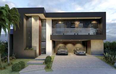 Imagem: A casa em condomínio possui 4 Dormitórios, 5 Banheiros, 4