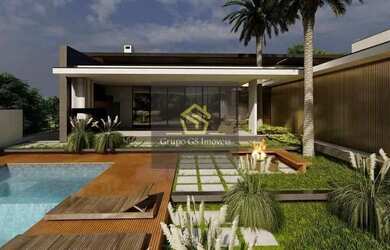 Imagem: A casa possui 4 Dormitórios, 5 Banheiros, 4 Vagas na garagem