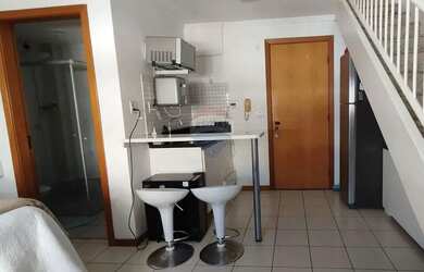 Imagem: O apartamento na cobertura possui 1 Dormitório, 1 Banheiro