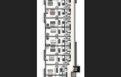 Imagem: O apartamento possui 1 Dormitório, 1 Banheiro, 1 Vaga na garagem