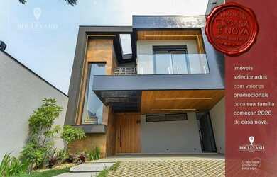 Imagem: A casa em condomínio possui 4 Dormitórios, 5 Banheiros, 4