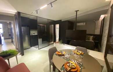 Imagem: O apartamento possui 1 Dormitório, 1 Banheiro, 1 Vaga na garagem