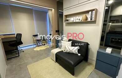 Imagem: O apartamento possui 1 Dormitório, 1 Banheiro, 1 Vaga na garagem