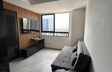 Imagem: O apartamento possui 1 Dormitório, 1 Banheiro, 1 Vaga na garagem