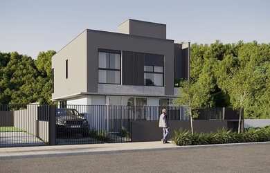 Imagem: A casa possui 4 Dormitórios, 4 Banheiros, 2 Vagas na garagem