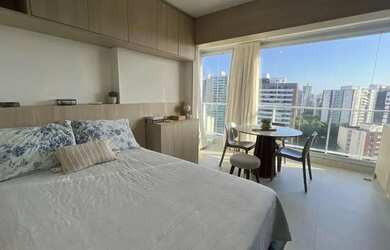 Imagem: O studio possui 1 Dormitório, 1 Banheiro, 1 Vaga na garagem