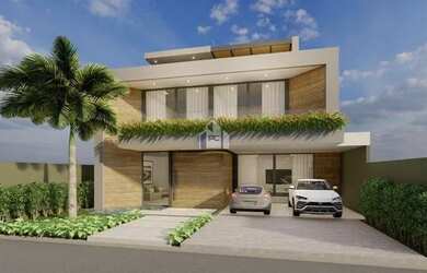 Imagem: A casa em condomínio possui 5 Dormitórios, 5 Banheiros, 2