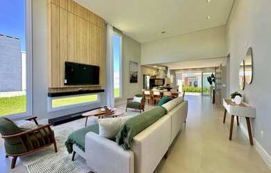 Imagem: A casa em condomínio possui 4 Dormitórios, 5 Banheiros, 2