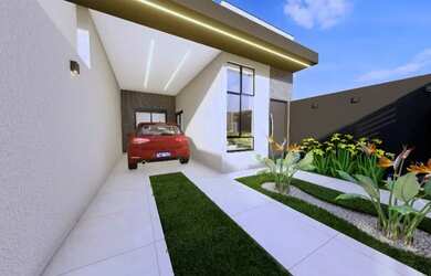 Imagem: A casa possui 3 Dormitórios, 2 Banheiros, 2 Vagas na garagem