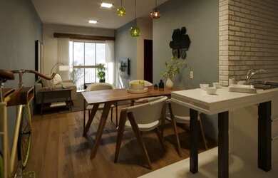 Imagem: O apartamento possui 2 Dormitórios, 1 Banheiro, 1 Vaga na garagem