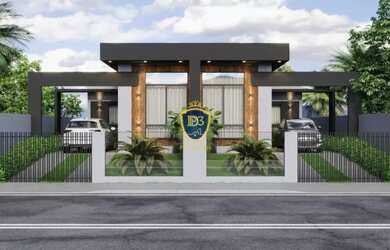 Imagem: A casa possui 3 Dormitórios, 2 Banheiros, 2 Vagas na garagem