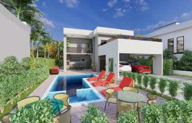 Imagem: A casa em condomínio possui 4 Dormitórios, 5 Banheiros, 2