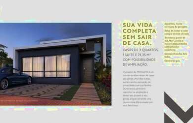 Imagem: A casa em condomínio possui 3 Dormitórios, 2 Banheiros, 3