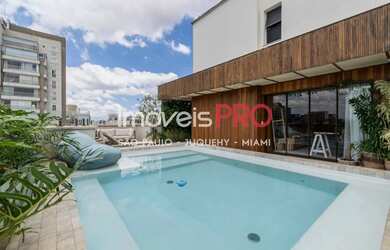 Imagem: O apartamento na cobertura possui 4 Dormitórios, 5 Banheiros