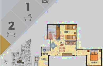 Imagem 6: Excelente Apartamento com 2 qtos/elevador/1 vaga, à venda, 72 m² por R$ 275.000 - Santa He