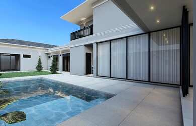 Imagem: A casa em condomínio possui 4 Dormitórios, 5 Banheiros, 4