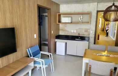 Imagem: O apartamento possui 1 Dormitório, 2 Banheiros, 1 Vaga na garagem