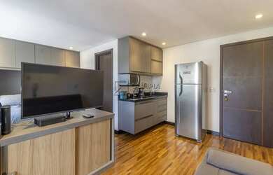 Imagem: O apartamento possui 1 Dormitório, 1 Banheiro, 1 Vaga na garagem