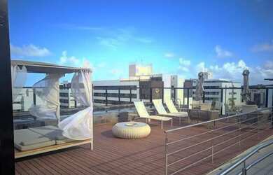 Imagem: O studio possui 1 Dormitório, 1 Banheiro, 37m² de Área e