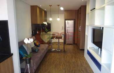 Imagem: O apartamento possui 1 Dormitório, 1 Banheiro, 1 Vaga na garagem