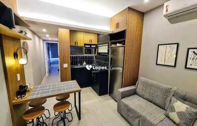 Imagem: O apartamento possui 1 Dormitório, 1 Banheiro, 1 Vaga na garagem