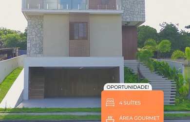 Imagem: A casa em condomínio possui 4 Dormitórios, 5 Banheiros, 3