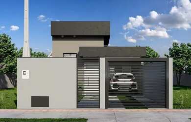 Imagem: A casa possui 3 Dormitórios, 2 Banheiros, 2 Vagas na garagem