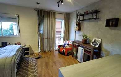 Imagem: O apartamento possui 1 Dormitório, 1 Banheiro, 1 Vaga na garagem