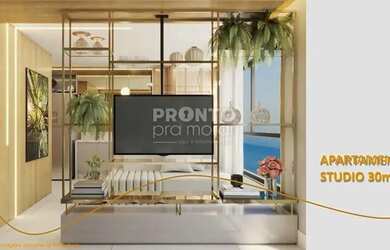 Imagem: O studio possui 1 Dormitório, 1 Banheiro, 1 Vaga na garagem