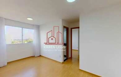 Imagem: O apartamento possui 2 Dormitórios, 1 Banheiro, 1 Vaga na garagem