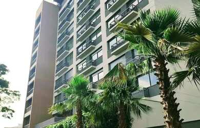 Imagem: O apartamento possui 1 Dormitório, 1 Banheiro, 1 Vaga na garagem