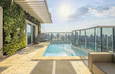 Imagem: O apartamento na cobertura possui 4 Dormitórios, 5 Banheiros