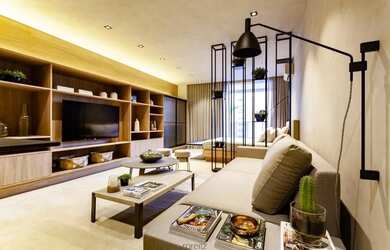 Imagem: O apartamento possui 1 Dormitório, 1 Banheiro, 1 Vaga na garagem