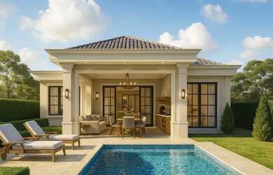 Imagem: A casa em condomínio possui 4 Dormitórios, 5 Banheiros, 4