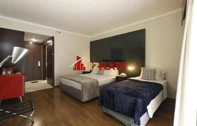 Imagem: O apartamento possui 1 Dormitório, 1 Banheiro, 1 Vaga na garagem