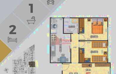 Imagem 4: Excelente Apartamento com 2 qtos/elevador/1 vaga, à venda, 72 m² por R$ 275.000 - Santa He