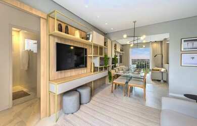 Imagem: O apartamento possui 2 Dormitórios, 1 Banheiro, 1 Vaga na garagem