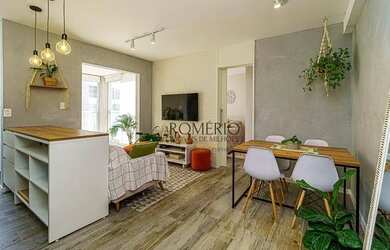 Imagem: O apartamento possui 1 Dormitório, 1 Banheiro, 1 Vaga na garagem