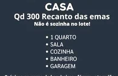 Imagem: A casa possui 1 Dormitório, 1 Banheiro, 2 Vagas na garagem