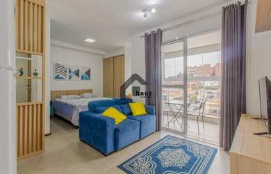 Imagem: O apartamento possui 1 Dormitório, 1 Banheiro, 1 Vaga na garagem