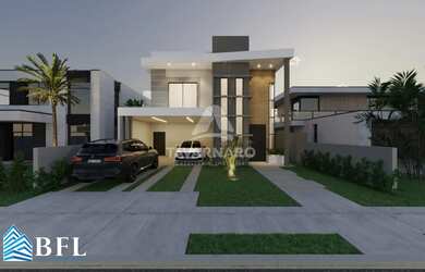 Imagem: A casa em condomínio possui 4 Dormitórios, 5 Banheiros, 4