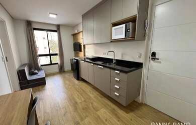 Imagem: O apartamento possui 1 Dormitório, 1 Banheiro, 1 Vaga na garagem