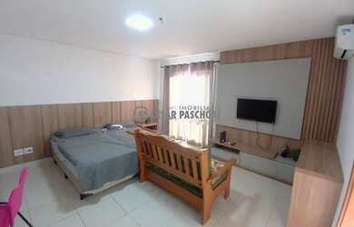 Imagem: O apartamento possui 1 Dormitório, 1 Banheiro, 1 Vaga na garagem